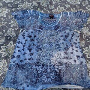 Gray Bedazzled Blouse